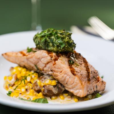 Grilled salmon plate.