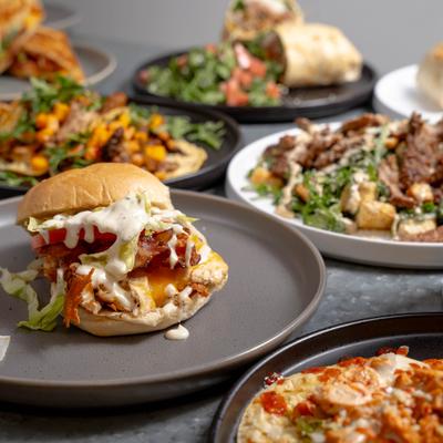 Assortment of dishes served on the table.