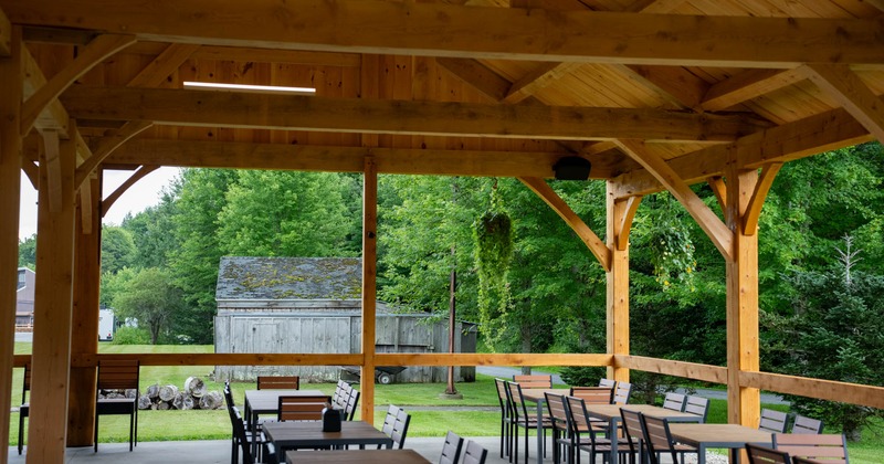 Exterior, tables and chairs ready for guests