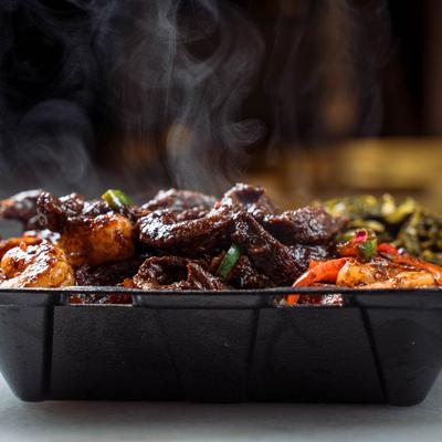 Shrimp and steak stir fry special.