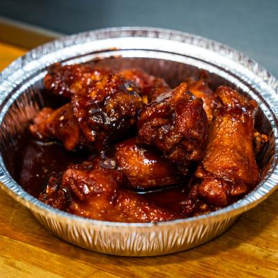 BBQ chicken wings.