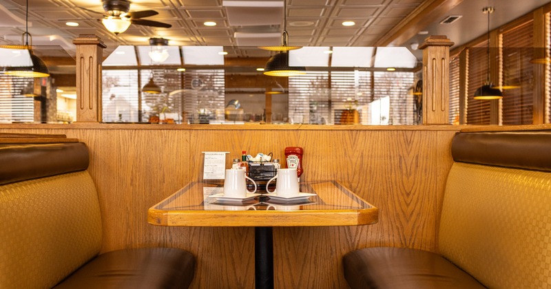 Detail of a seating booth