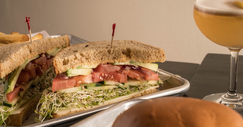 Sandwich served with fries