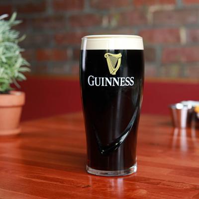 A glass of Guinness beer.