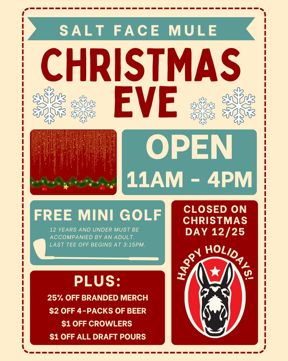 Christmas Eve at Salt Face Mule event photo