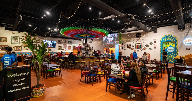 Interior, wide view, dining area