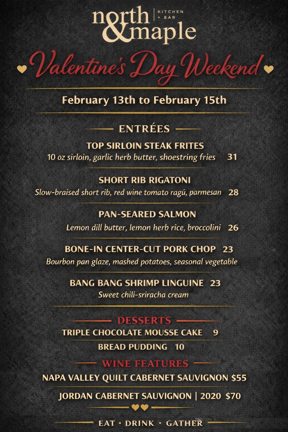 ❤️ Valentine’s Day Weekend at North & Maple ❤️ event photo