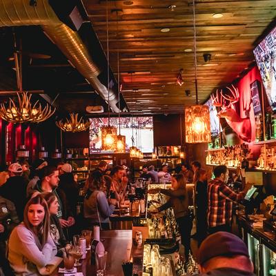 Guests enjoying drinks, having fun