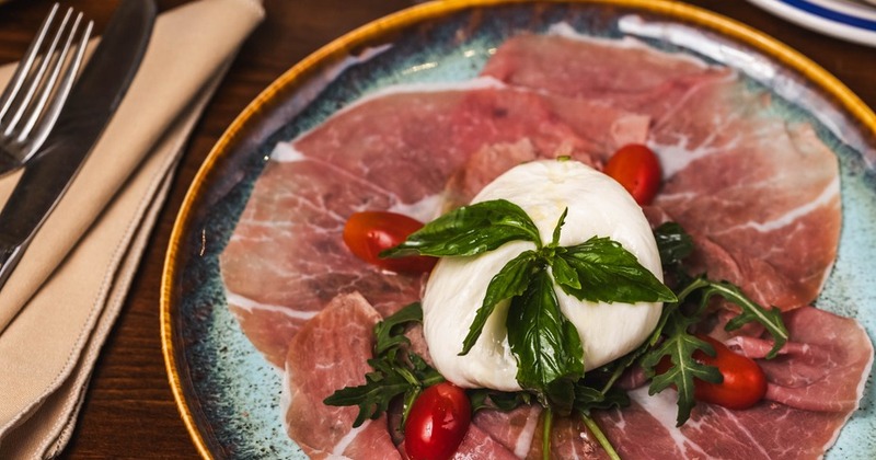 Prosciutto and mozzarella