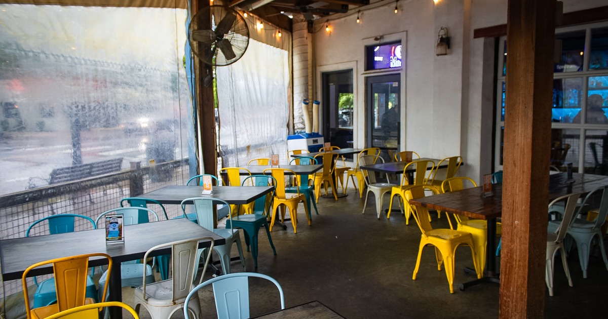 Covered patio seating