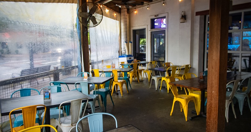 Covered patio seating