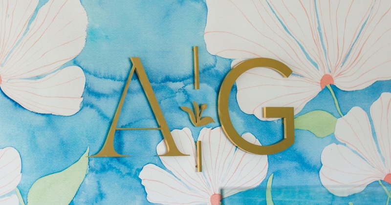 The restaurant's sign on the wall