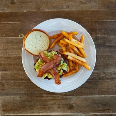 The california burger, top view.