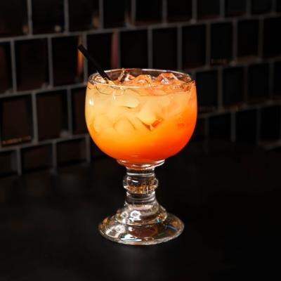 Orange cocktail with ice.