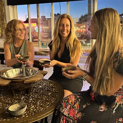 Customers drinking kava.