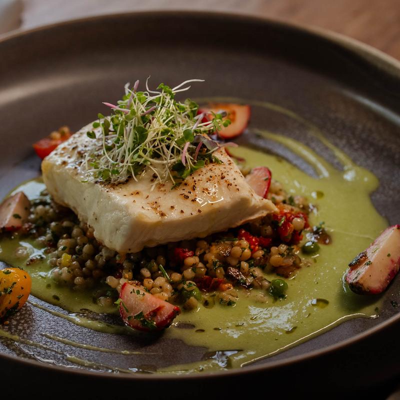Baked halibut photo