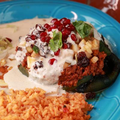 Stuffed poblano with nogada sauce