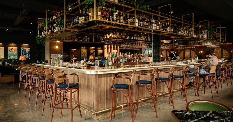 Interior, bar seating with stools