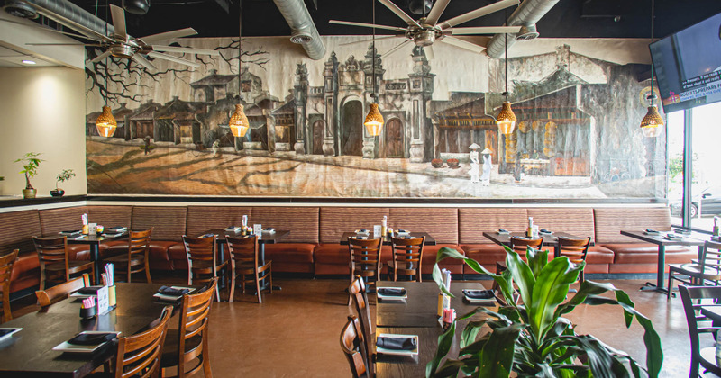 Interior, canvas with vintage painting hung on wall
