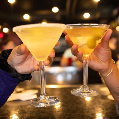 Guests drinking cocktails