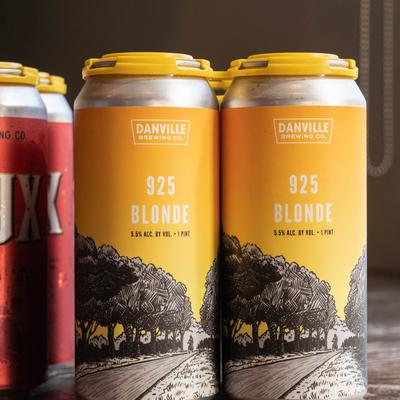 Cans of 925 Blonde Ale.