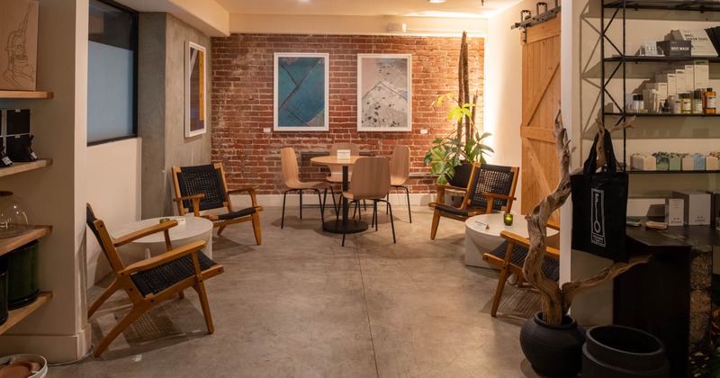 A stylish indoor seating area