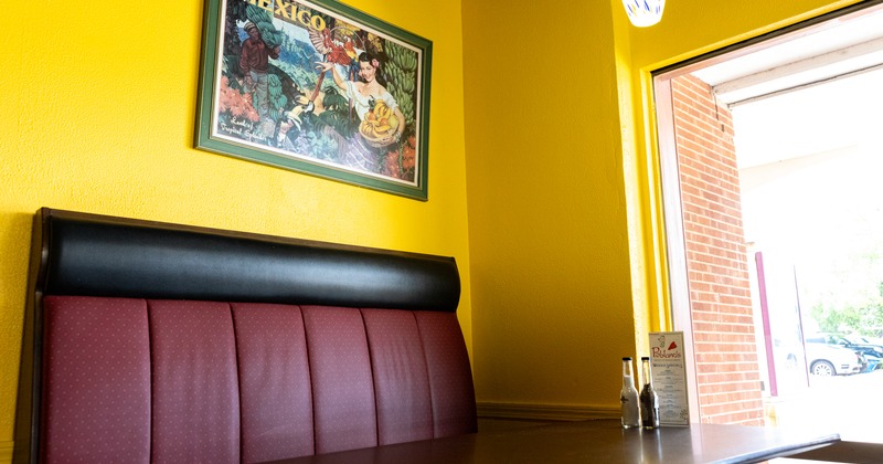 Booths, paint on the wall