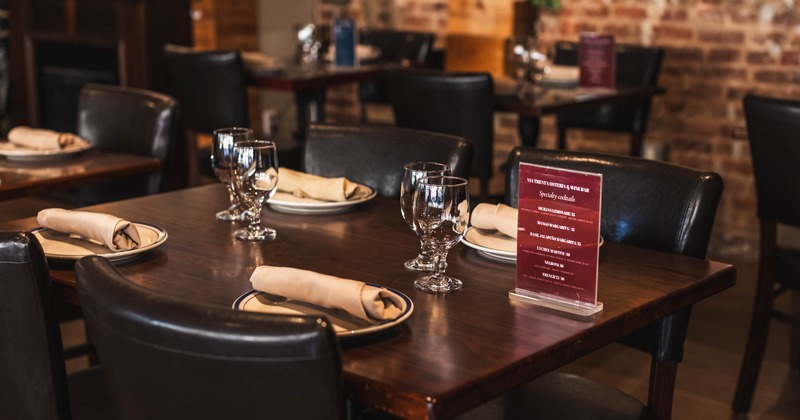 Interior, table set and ready fot guests