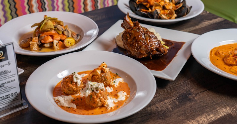 Variety of dishes served on the table