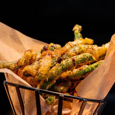 Tempura string beans.