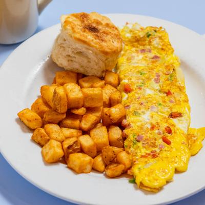 western omelette, served