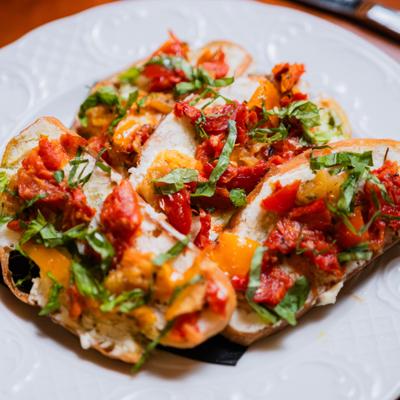 Bruschetta appetizers.