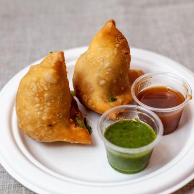 Fresh pastry and two dips