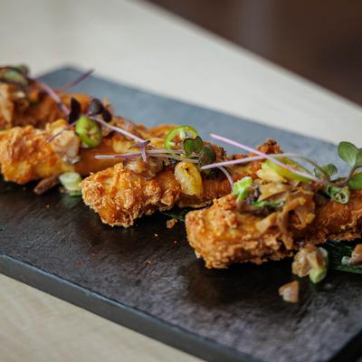 Served food on the table photo