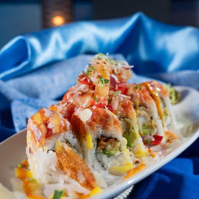 Coconut shrimp sushi rolls.