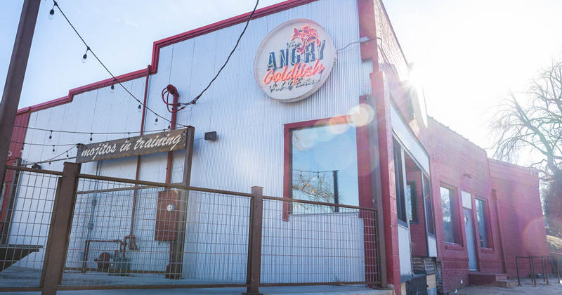 Exterior, pub's logo on the building