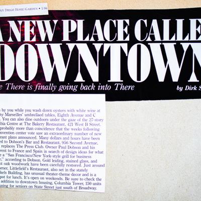 A newspaper article on restaurants, including Dobson's restaurant