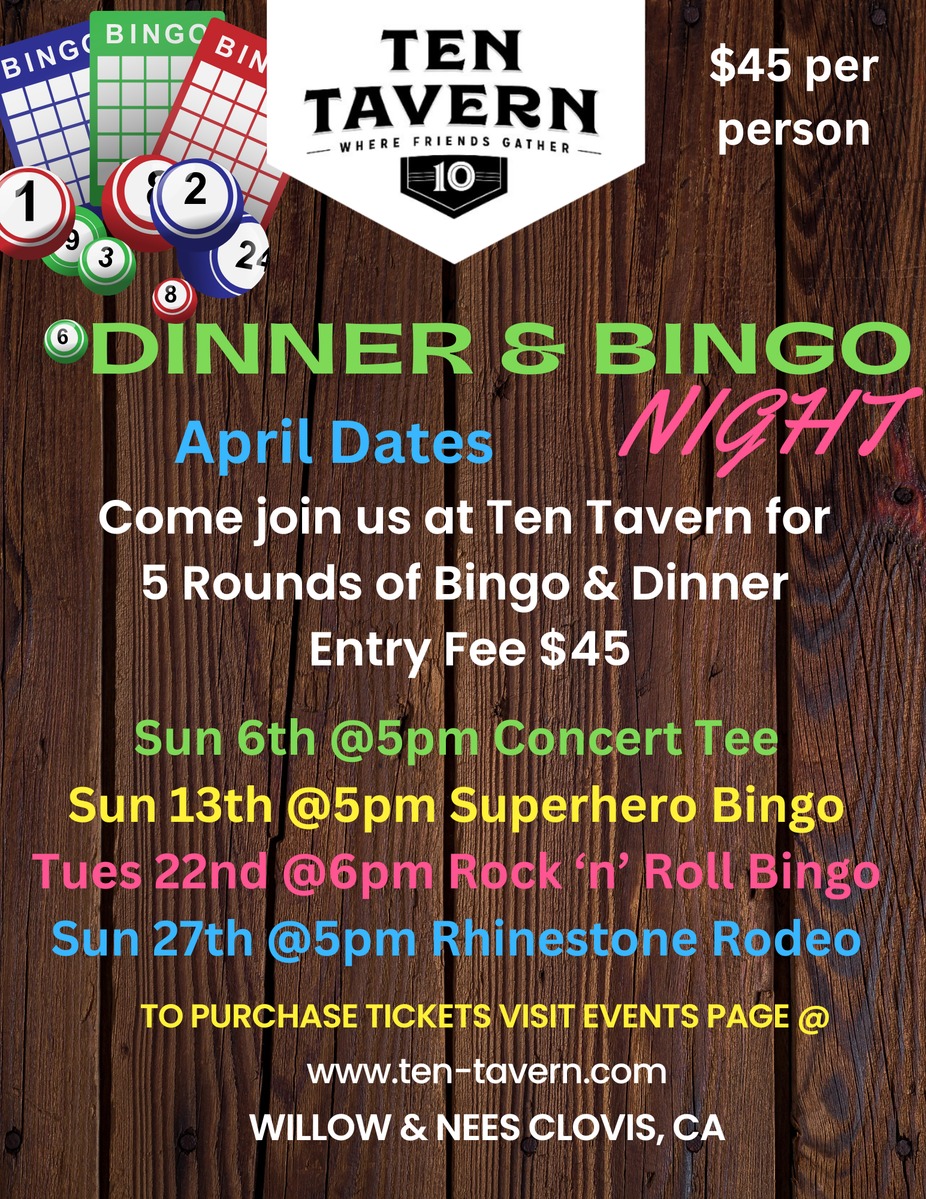 🎶 Concert Tee Bingo Night! 🎸 event photo