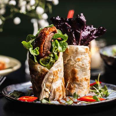Duck Roti Wraps.