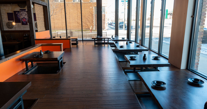 Restaurant interior, seating area