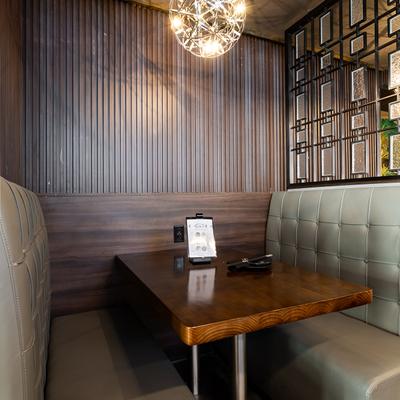 Interior, private booth seathing.