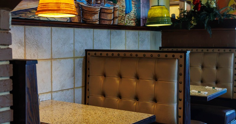 Dining area, booth tables