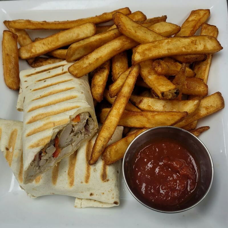 menu item 29 of 30, Pulled chicken wrap