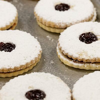 Linzer tart cookies.