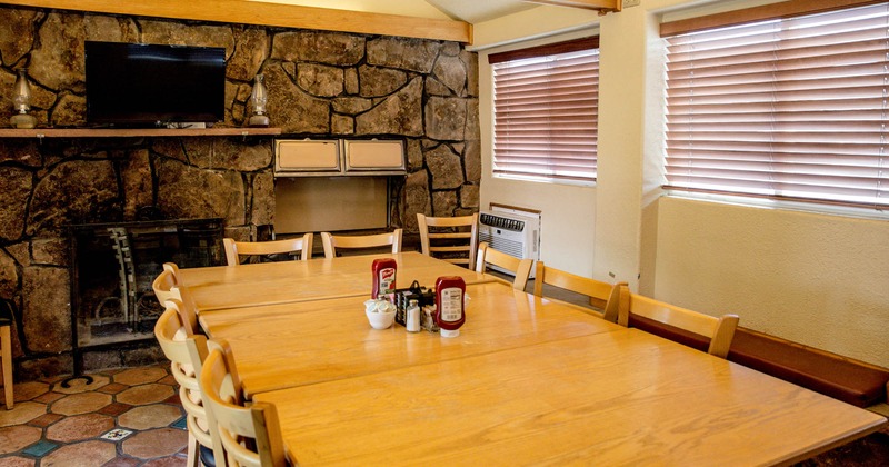 Interior, dining area, a large dining table