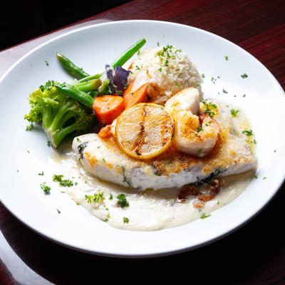 Fresh Grilled Swordfish with Jumbo Shrimp.