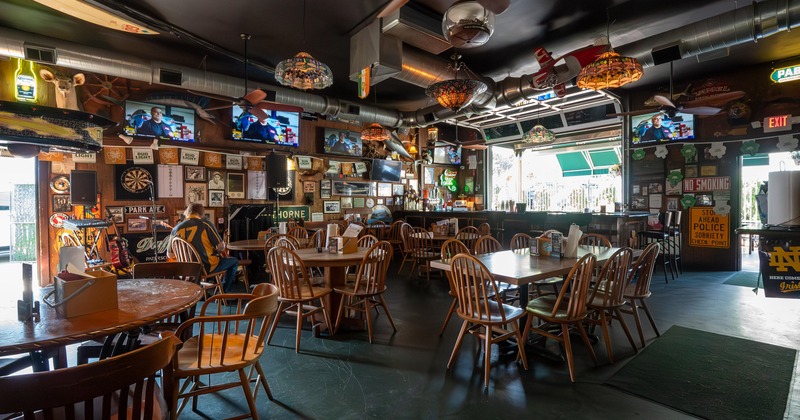 Interior, tables and chairs