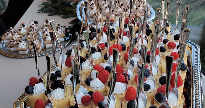 Dessert cups, closeup