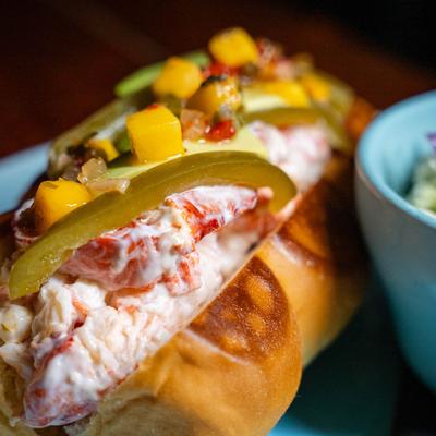Photo showing our tropical lobster roll..