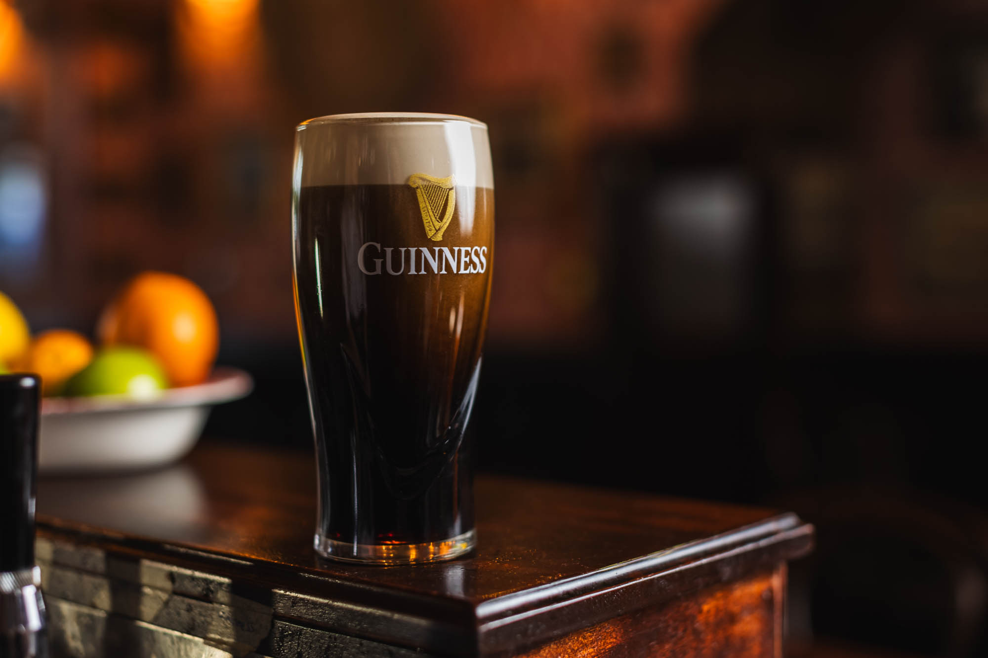 A glass of dark Guinness beer